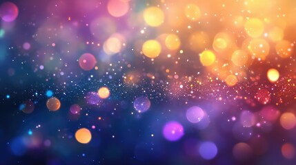 Poster - Beautiful bokeh background with multicolored glowing orbs and soft blurred lights creating an enchanting atmosphere perfect for celebrations and artistic projects