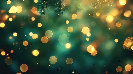 Poster - Soft and Dreamy Bokeh Background with Golden Lights Creating a Festive Atmosphere for Celebrations, Events, and Holiday Themes