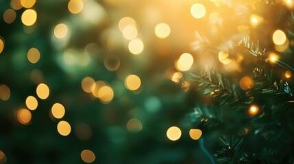 Poster - Softly Glowing Christmas Lights Create a Warm and Inviting Atmosphere with a Beautiful Bokeh Effect Capturing the Spirit of the Holiday Season