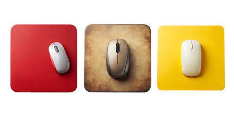 A Digital Mouse On Mouse Pad On Transparent Background.