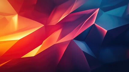 Poster - Vibrant polygonal abstract composition with smooth lighting