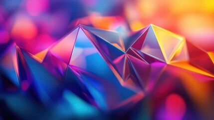Poster - Vibrant polygonal abstract composition with smooth lighting