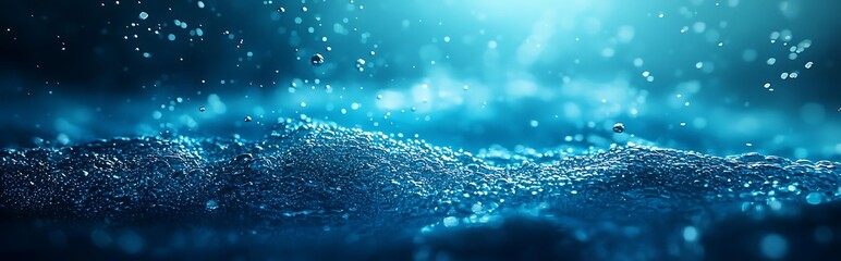 Wall Mural - dive into the depths of a blue grainy gradient background with noise texture that subtly transitions