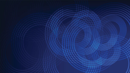 Wall Mural - abstract circle graphic lines on blue background