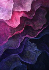 Wall Mural - drift through a mesmerizing grainy gradient of dark purples, pinks, and blacks, creating a captivati