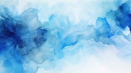 Poster - tranquil blue abstract watercolor background with soft flowing shapes and gradients perfect for arti