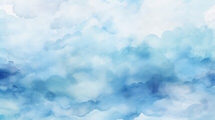 Poster - serene abstract blue watercolor background featuring soft brush stroke layers for creative design pr
