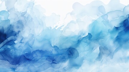 Poster - Abstract Blue Watercolor Background in Soft Fluid Style for Creative Designs and Digital Artwork Applications