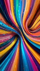 Poster - Abstract swirling colorful lines forming a vortex