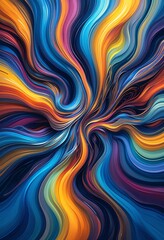 Poster - Abstract swirling vibrant colors paint texture design