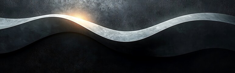 Wall Mural - experience the simplicity of a grey, black, and white glowing abstract gradient shape set against a 