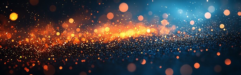 Wall Mural - explore a blue background with an orange highlight, featuring bokeh and blurred abstract elements wi