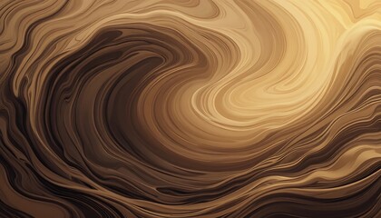 Poster - Abstract Swirling Brown and Gold Hues