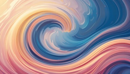 Poster - Abstract swirling pastel wave pattern design