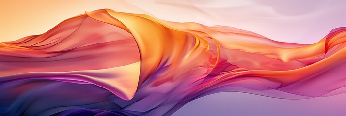 Poster - A vibrant gradient background with soft, flowing lines of orange and purple hues.