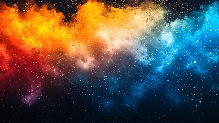 Wall Mural - explore the rich tones of a vibrant rainbow, orange, blue, teal, and white psychedelic grainy gradie