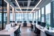 © Michael - Modern White Office Interior Blurred Background for Creative Workspace Design