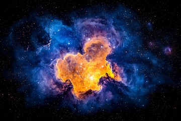 Wall Mural - galactic nebula with bursts of colorful clouds, deep blues and purples swirling in a cosmic dance. a