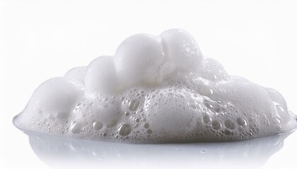 cleanser foam texture isolated white background