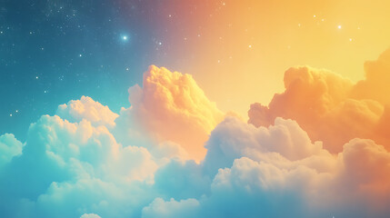Wall Mural - stunning view of a bright celestial sky with colorful nebula clouds, glowing stars