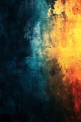 Wall Mural - illuminate your designs with a yellow orange glowing blue teal black noise texture gradient backgrou