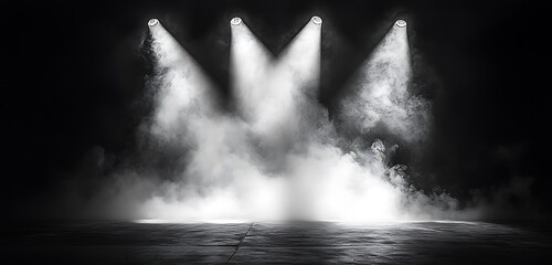 Wall Mural - illuminate your space with a black background spotlight, creating a focal point that enhances the dr