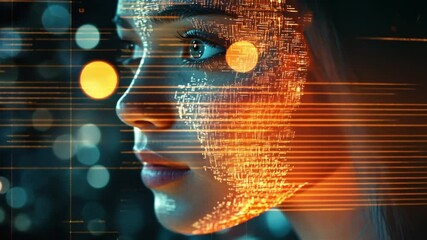 Poster - Digital Woman: A futuristic portrait of technology and beauty