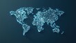 © MAY - Global Network High tech visual of a world map with interconnected lines and glowing points, symbolizing international digital connectivity and global networking.