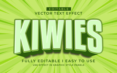 Poster - 3d editable kiwi text effect typography style template