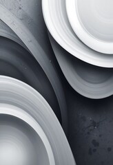 Poster - Abstract grayscale swirling concentric circles design
