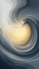 Poster - Abstract Swirling Wave with Golden Light