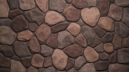 Poster - Rustic Brown Stone Wall Texture Background Image