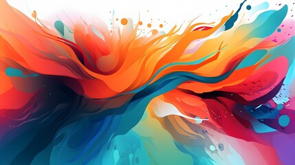 Poster - Vibrant abstract swirl of colors, dynamic wave-like patterns in bold hues, perfect for artistic backgrounds or tech themes.