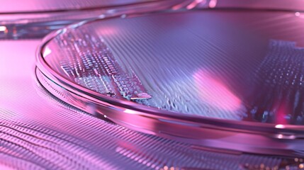 Aufkleber - Gleaming pink and purple metallic discs form concentric circles and evoke a futuristic vibe
