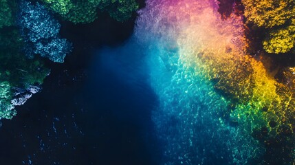 Poster - Vibrant abstract art, colorful swirls blending into deep hues, perfect for creative projects or background themes.