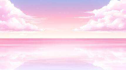 Canvas Print - Serene Pink Sky Reflecting on Calm Ocean Waters