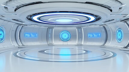 Aufkleber - A futuristic research lab with AI support