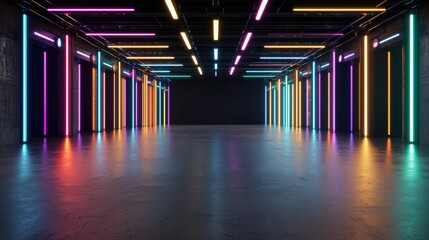 Aufkleber - A neon-lit ad for esports training academies