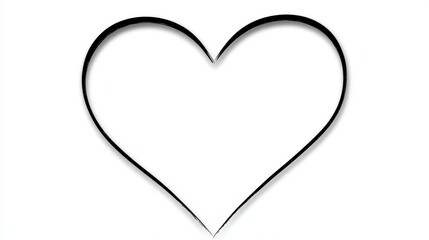 Poster - Simple Black Outline Heart Shape Graphic Design Element