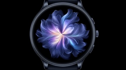Poster - Smartwatch Displaying Abstract Floral Design