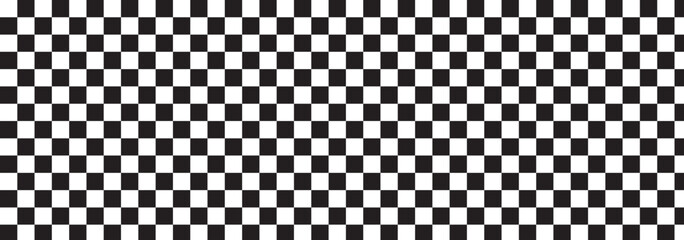 Black and white chess pattern. Checkerboard seamless vector illustration. Abstract checkered checkerboard for game. Grid geometric rectangle shape. Race flag. Retro mosaic floor 