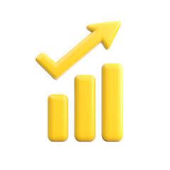 Poster - Yellow Bar Graph with Rising Arrow Symbolizing Growth and Progress