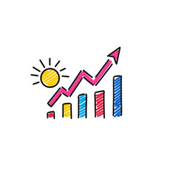 Poster - Colorful Growth Chart with Sun Icon Representing Business Success