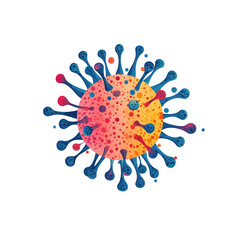 Poster - Colorful Abstract Representation of Virus or Bacteria Cell Structure