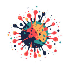 Poster - Colorful Abstract Representation of Virus with Organic Shape Elements