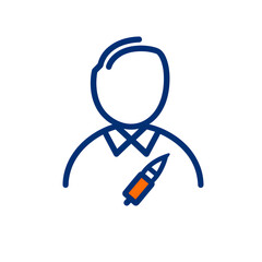 Poster - Professional Person with Pen Illustrating Creative Ideas
