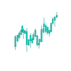 Poster - Financial Growth Chart with Candlestick Patterns on Black Background