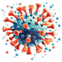Poster - Colorful Illustration of a Virus with Unique Structure and Features