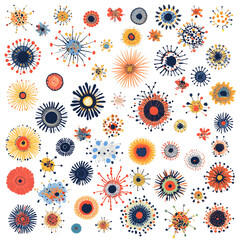 Poster - Vibrant Abstract Patterns of Colorful Floral Shapes and Designs