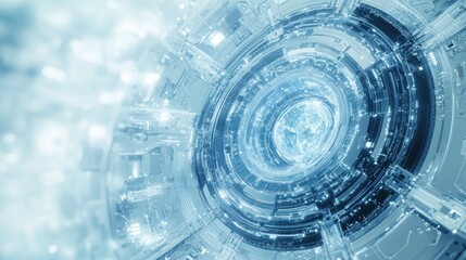 Poster - Futuristic circular technology design with glowing elements